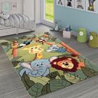 PACO HOME Tapis Pour Enfant Jungle Animaux Vert [140x200 cm]