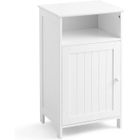 COSTWAY Meuble de Salle de Bain avec Porte Simple et Étagère Réglable de Rangement 40 x 30 x 70 CM en Bois pour Maison, Salon,