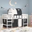 vidaXL Lit Mezzanine Enfants et Tunnel, Lit Surélevé pour Enfants avec Échelle, Meuble de Rangement Chambre, Moderne, Blanc 3206994