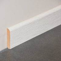 Plinthe MDF Pin blanc - Longueur 2 m - 80 x 14 mm