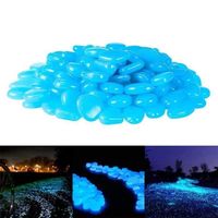 Pierre Lumineuse Exterieur, 200 pcs Artificiels Galets Fluorescent Décoration pour Jardin Chemin Piscine Aquarium Éclairage de Bleu