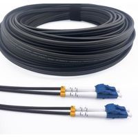 Elfcam® - Câble à Fibre Optique en Acier Blindé pour Extérieur et Intérieur LC-UPC à SC-UPC OS2 Duplex Monomode 9-125um LSZH,(200M)
