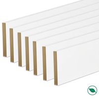 Pack de 7 plinthes bord carré MDF revêtues blanc 2200 x 120 x 12 mm PEFC 70%