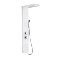 HENGMEI Panneau de douche, Système de douche en acier inoxydable brossé,Avec douche à effet pluie,massage,cascade(blanc)