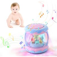 Carrousel de manège musical pour bébé 6-18 mois - KAKOO - Jouet Sensoriel lumineux avec musique - Bleu/Rose