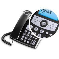 SPC Elegance ID - Téléphone Fixe de Bureau avec écran éclairé,2 mémoires directes,répertoire téléphonique,identifiant de l'appela