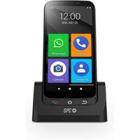 SPC ZEUS 4G Pro + Coque  Smartphone pour Seniors 4G, Mode Facile avec Grandes icones, Bouton SOS, Configuration a Distance, B