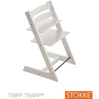 Chaise haute pour enfant - STOKKE - Tripp Trapp - Bois de hêtre - Blanc - Réglable en hauteur et en profondeur