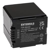 EXTENSILO Batterie compatible avec Panasonic HDC-HS9, HDC-HS700, HDC-SD100, HDC-HS3000 caméra vidéo caméscope (2500mAh, 7,2V,