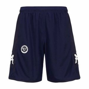 Short Homme Kappa Short De Sport Kappa Pour Homme - Coupe Ajustée, Jersey Coton, élastique à Cordon - Bleu, Taille M Logo Kappa Brodé Côté