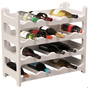 Casier à bouteilles modulable ARTECSIS 24 Bouteilles – Cave à vin en plastique, 60x28x54 cm (LxlxH), Blanc - Range bouteille