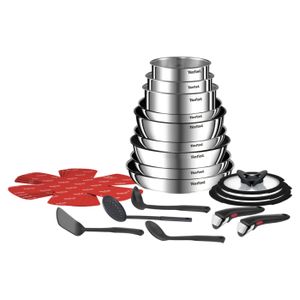 Batterie de Cuisine 22 Pièces Tefal Ingenio Emotion On, Inox, Empilable