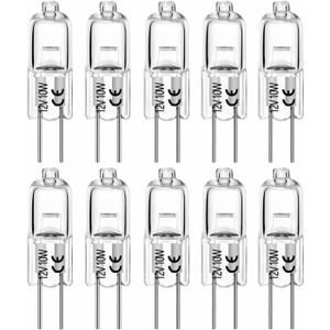 Lot De 12 Ampoules Halogènes G4 12V 10W - Dimmable, Lumière Blanc Chaud 2700K