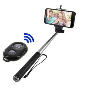 PERCHE - CANNE SELFIE A-Perche à Selfie compatible Bluetooth, monopode, 