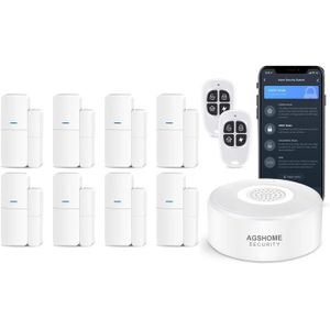 ALARME AUTONOME Alarm Maison san Fil WiFi 11 pièces systeme Alarme Intelligent WLAN avec pour la Alarme de Maison, poussée d'APP en Temps.[G28]