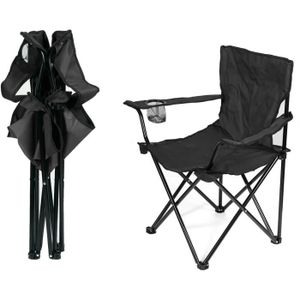 CHAISE DE CAMPING Chaise de camping - Y220 - Noir - Fauteuil pliable