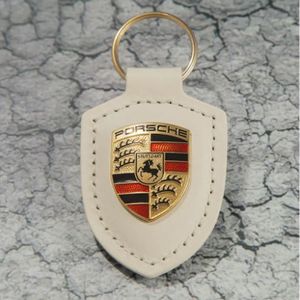 Porsche Origine Cuir Blanc Crest Porte-cl/és