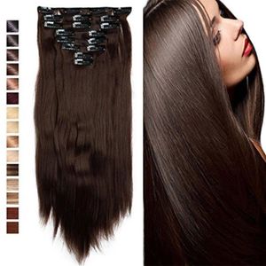 PERRUQUE - POSTICHE Extensions De Cheveux - 8 58 Lisses Souples À Clipser Extensions Cheveux Naturel-brun Moyen