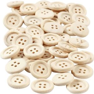 Beige Homyl 100 pieces /Étiquette Boutons en Bois /à 2 Trous DIY Tag Cadeau pour Coudre D/écoration Craft Marron