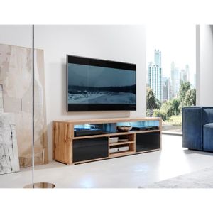 137 cm Meuble TV//Banc TV Effet ch/êne wotan avec LED Selsey Mario
