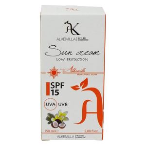 SOLAIRE CORPS VISAGE ALKEMILLA - Crème Solaire SPF 15 Protection Faible - Protége la Peau Contre les Rayons UVA et UVB - 150 ml
