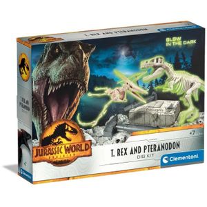 HISTOIRE - GEO Kit de fouille - CLEMENTONI - Jurassic World - T-Rex et Pteranodon - Multicolore