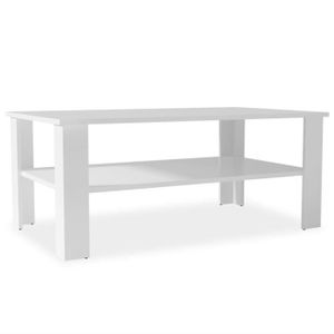 TABLE BASSE Table basse en aggloméré 100 x 59 x 42 cm Blanc