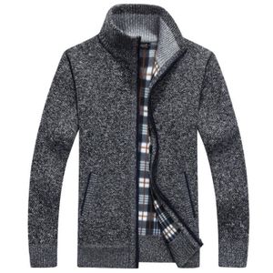 Cardigan Homme Col V - Laine Coton, Boutons, Manches Longues, Automne-hiver, Coupe Décontractée