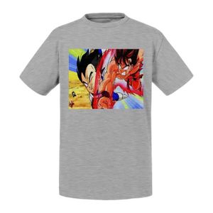 T-SHIRT T-shirt Enfant Gris Sangoku Kaioken Vegeta Dragon 