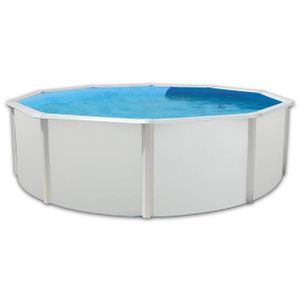 PISCINE Piscine hors sol ronde en acier PRESTIGIO 460x120 cm - Kit complet piscine, Filtre, Skimmer et échelle