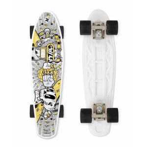 SKATEBOARD - LONGBOARD Planche de skate Street Surfing Cruiser Fuel Board Clash - blanc/noir - 8,5x2,4 cm