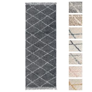 TAPIS Shaggy Tapis Couloir 80 x 300 Anthracite Dessin Di