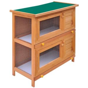 CLAPIER TMISHION Clapier d'extérieur Enclos pour petits animaux 4 portes Bois