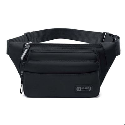 Sac Banane Homme Imperméable - Sacoche Banane 3 Poches Avec Sangle Réglable Noir
