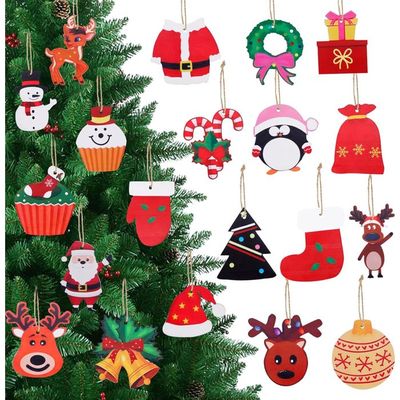 Decoration Noel Bois,24 Pièces Decoration Sapin Noel En Bois,Deco Sapin