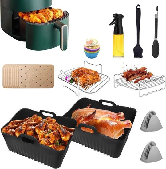 Moules à Gaufres En Silicone Pour Friteuse Ninja - Lot De 2 - Antiadhésif, Lavable Au Lave-vaisselle - 6