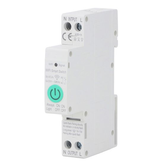Telerupteur Disjoncteur Intelligent WIFI Avec Mesure 1P 63A Rail DIN For Maison Intelligente Commutateur De Télécommande Sans Fil Disjoncteur (Color : 10A, Size : Black With Metering