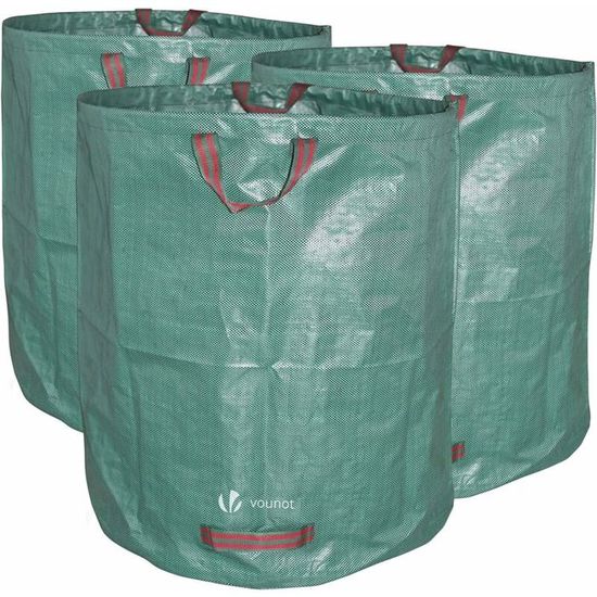 Lot De 3 Sacs De Jardin 272L Miaglury - Résistants, Imperméables Avec Couvercle à Zip Et Gant