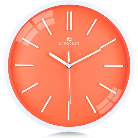 Ronde Horloge Moderne - Rouge, Noir, Gris, Blanc - Murale Sans Tic-Tac, Pendule Silencieuse Pour Cuisine, Bar, Café, Hôtel