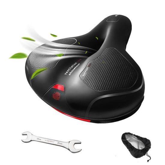 Selle De Vélo Ultra Confortable Hmseng Avec Gel Et Double Ressort - Pour VTT, Ville Et Vélo Fitness