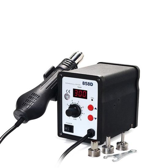 Station De Soudage à Air Chaud 858D 700W - 100 à 500°C Avec 3 Buses - Pour SMD, Soudure électronique