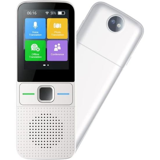 Traducteur Vocal Intelligent Portable 137 Langues - Traduction Instantanée Avec Photo, WiFi & Offline - Parfait Pour Voyages & Apprentissage, Blanc