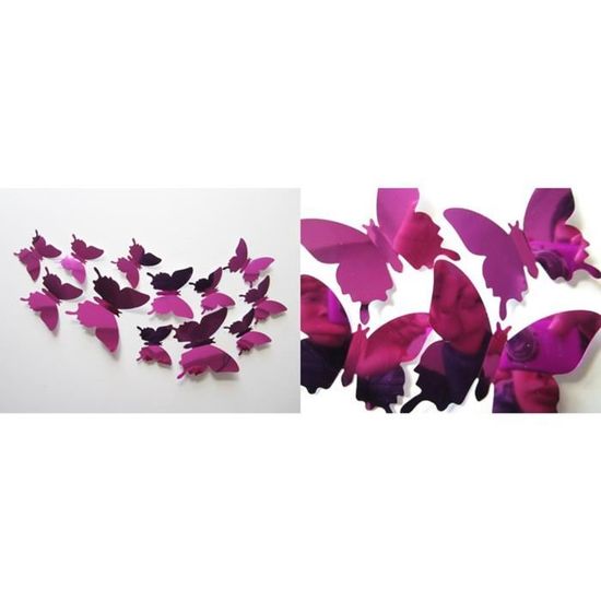 Lot de 72 autocollants muraux 3D en forme de papillon - 3 tailles - Amovibles - Pour fête, événement, travaux manuels, décoration de gâteaux, décoration murale, salle de mariage (coloré