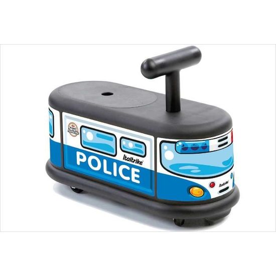 Porteur bébé voiture de police - ITALTRIKE - 4 roues - Noir - Plastique résistant
