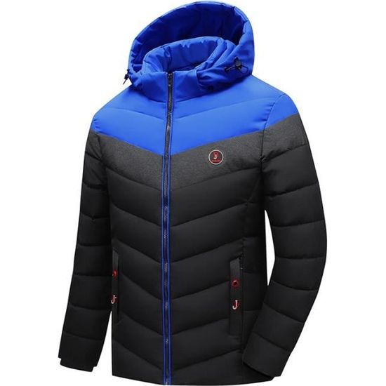 Doudoune Homme Hiver Matelassée à Capuche - Blouson Chaud Coupe-vent Coton | Idéal Pour Extérieur, Bureau Et Loisirs