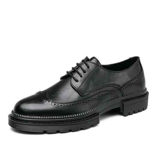 Chaussures Richelieu Hommes BONCOURT Noir - Pointure 43, Cuir Véritable, Neuf Sans Emballage
