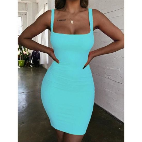 Robe Femme Moulante Dos-nu Scintillante - Taille 0XL/44 - Vert - En Mini Longueur - Manches Courtes - Neuve Avec étiquettes