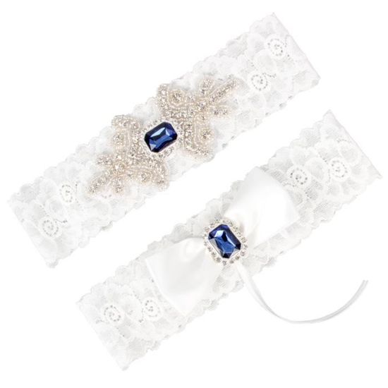 Lot De 4 Jarretelles De Mariage En Strass Et Dentelle Blanche - En Polycoton élastique Pour Femmes - Pour Mariage, Anniversaire, Soirée