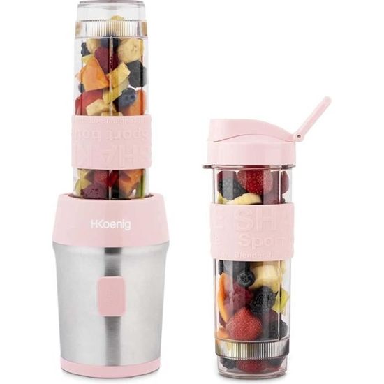 Mini Blender Smoothie Transportable Compact 570mL H.Koenig SMOO12 Sans BPA Puissant 300W, Mixeur