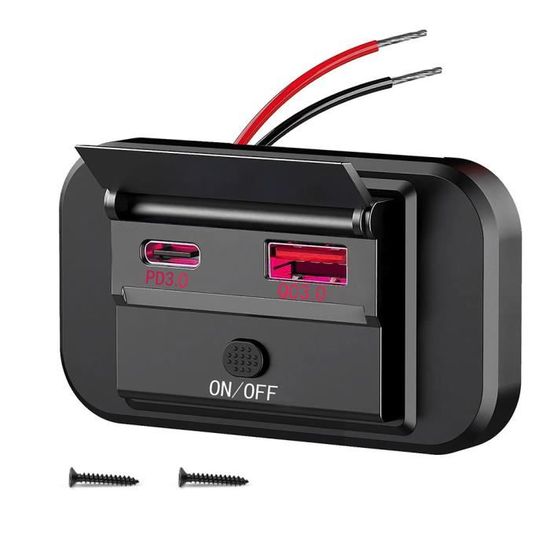 SJLERST Chargeur Double USB De Voiture, 5V/3.1A 12V LED étanche Voiture